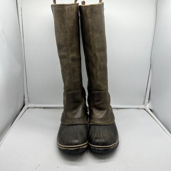 Sorel Slimpack Tall Leather Boots Womens 8 Riding Duck Snow Winter - Picture 7 of 11